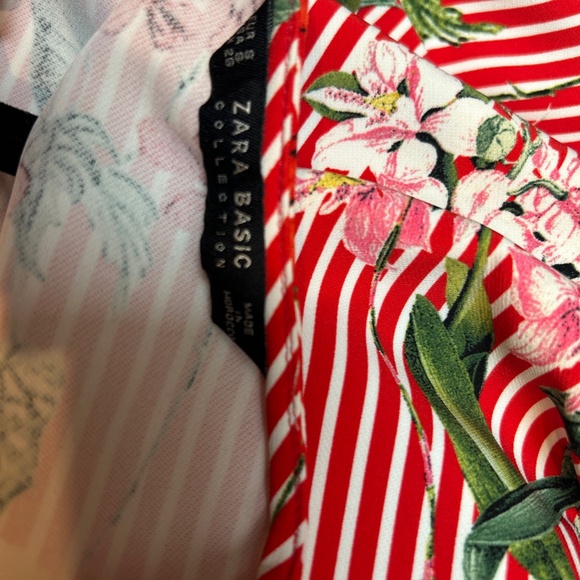 Zara Basic floral and striped summer top - Picture 6 of 8